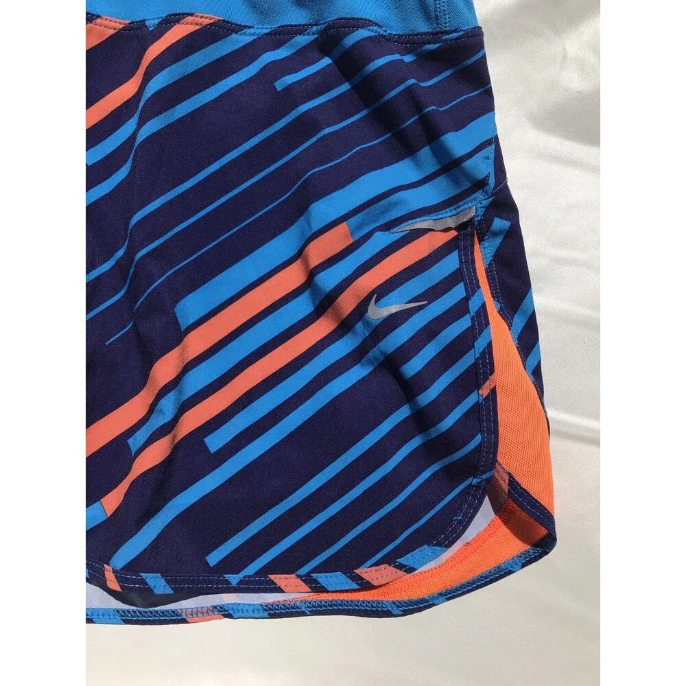 Nike Dri-Fit Blue Orange Printed Running Skort Shorts Women's